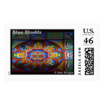 Blue Bhudda Sand Mandala design. postage by dreagan07 Blue Bhudda Sand Mandala design. postage