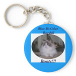 Blue Bi-Color Ragdoll Cat Keychains