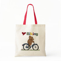 Blue Bicycle I Love Biking Tshirts and Gifts Tote Bag
