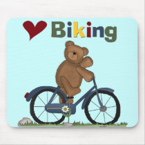 Blue Bicycle I Love Biking Tshirts and Gifts mousepads