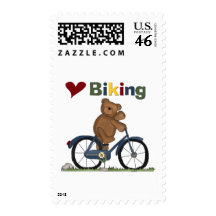 Blue Bicycle I Love Biking Tshirts and Gifts Postage Stamp