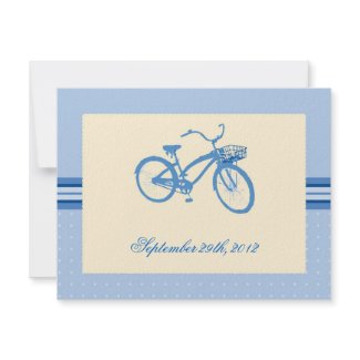 Blue Bicycle Save the Date Announcement zazzle_invitation