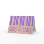 blue biege happy birthday greeting card