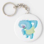 Blue Big Furry Monster Key Chain
