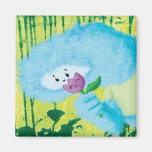 Blue Big Furry Monster Refrigerator Magnets