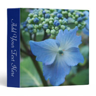 Blue big leaf hydrangea flowers 3 ring binder