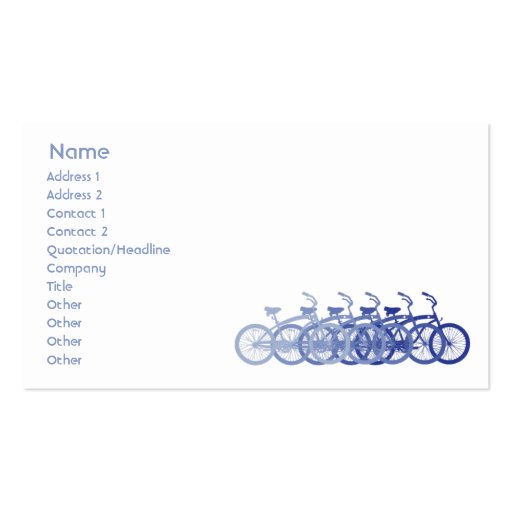 Blue Bike - Business Business Card Templates (front side)