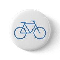 blue bike icon bicycle cylce pinback button