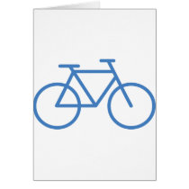 blue bike icon bicycle cylce greeting card