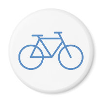 blue bike icon bicycle cylce refrigerator magnet