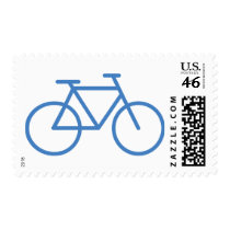blue bike icon bicycle cylce stamp