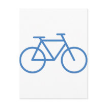 blue bike icon bicycle cylce post card