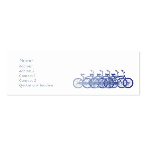 Blue Bike - Skinny Business Card (front side)