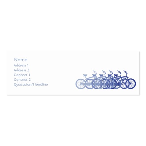 Blue Bike - Skinny Business Cards (front side)