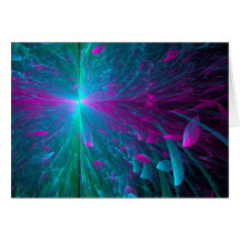 Blue Binary Flower Greeting Card