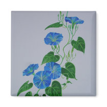 Blue Bindweed Refrigerator Magnet