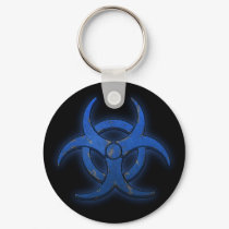 Blue Biohazard keychains by Volcanokitten Blue Biohazard keychains