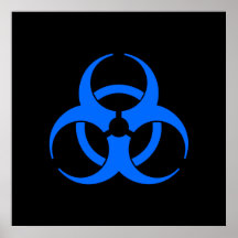 Biohazard Symbol Blue