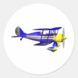 Blue Biplane Sticker