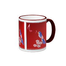 Blue Bird and Love Notes Mugs