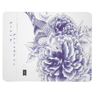 Blue Bird and Peony Artistic Pocket Journal