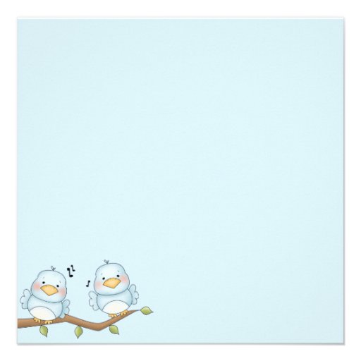 Blue Bird Birthday Invitation