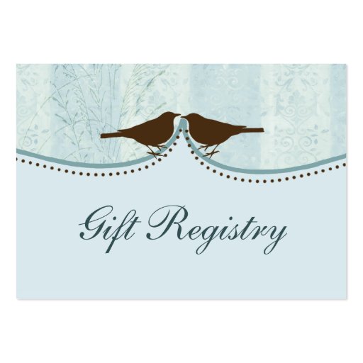 blue bird cage, love birds Gift registry  Cards Business Card (front side)