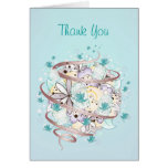 Blue Bird Cages Wedding Thank You Greeting Card