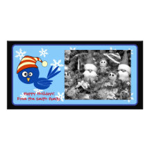 Blue bird christmas photo card