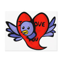 Blue Bird of Valentines Day Postcard