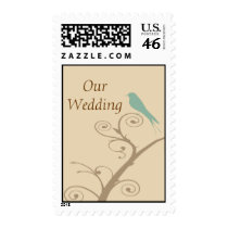 Blue Bird On A Branch Wedding Postage