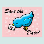 Blue bird save the date postcards