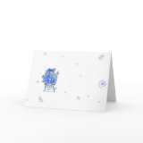 Blue Bird Snowflake Cartoon Holiday Card card