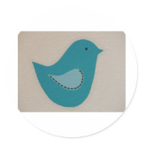 blue bird round sticker