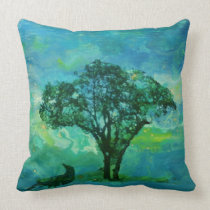 Blue Bird Tree Pillow