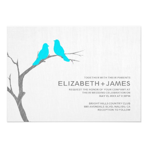 Blue Bird Wedding Invitations