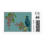 Blue Bird with Berries postage
