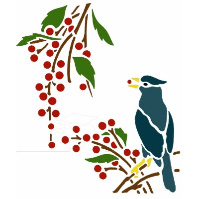Blue Bird with Berries Shirt by litabug