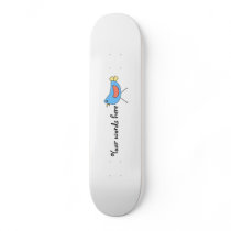 Blue bird with polka dots custom skateboard
