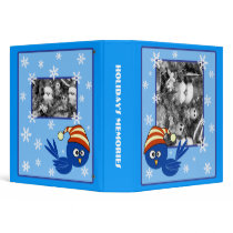Blue bird with snowflakes binders
