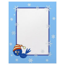 Blue bird with snowflakes letterhead