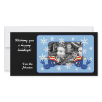Blue bird with snowflakes photo cards