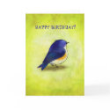 Blue Birdie Greeting Card(customizable) by ATELIER302 Blue Birdie Greeting Card(customizable)
