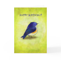 Blue Birdie Greeting Card(customizable)
