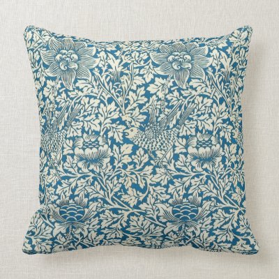 Blue Birds and Flowers Pillows Mojo_throwpillow Blue Birds and Flowers Pillows Mojo_throwpillow