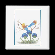 blue birds and thistle magnets