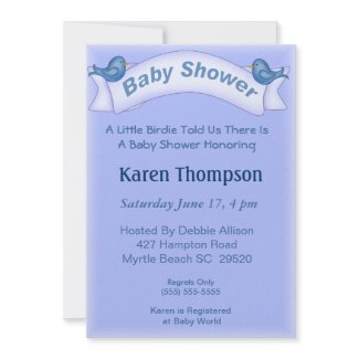 Blue Birds Baby Shower Invitation invitation