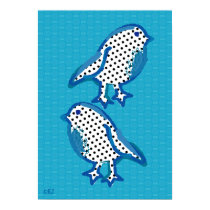 'blue birds' digital painting Poster posters
