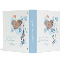 Blue Birds & Flowers Photo Baby Girl Album 2 binders by Ruxique Blue Birds & Flowers Photo Baby Girl Album 2 binders