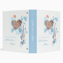 Blue Birds & Flowers Photo Baby Girl Album 2 Vinyl Binder